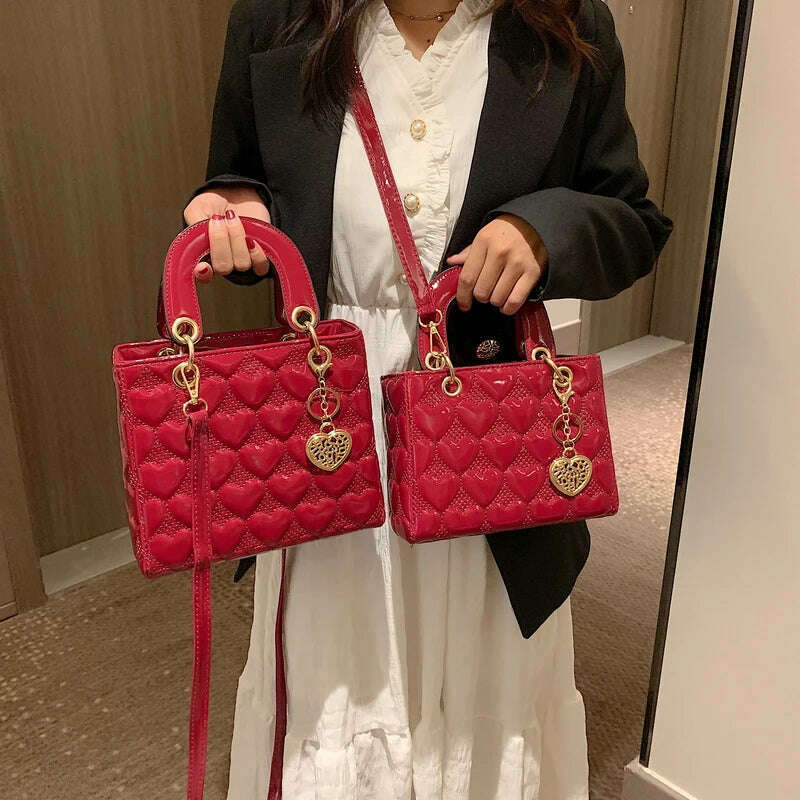 KIMLUD, Handbag 2021 Women Brand Luxury Totes High Quality Fashion Classic Quilted Square Handle Bag Women Crossbody Shoulder Bags, KIMLUD Womens Clothes