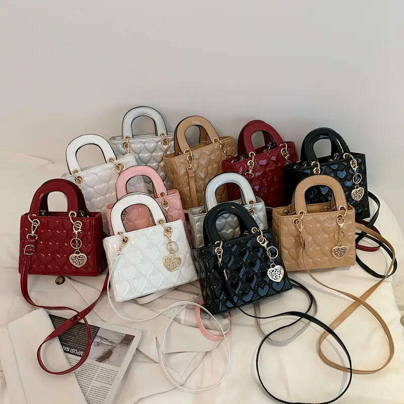 KIMLUD, Handbag 2021 Women Brand Luxury Totes High Quality Fashion Classic Quilted Square Handle Bag Women Crossbody Shoulder Bags, KIMLUD Womens Clothes