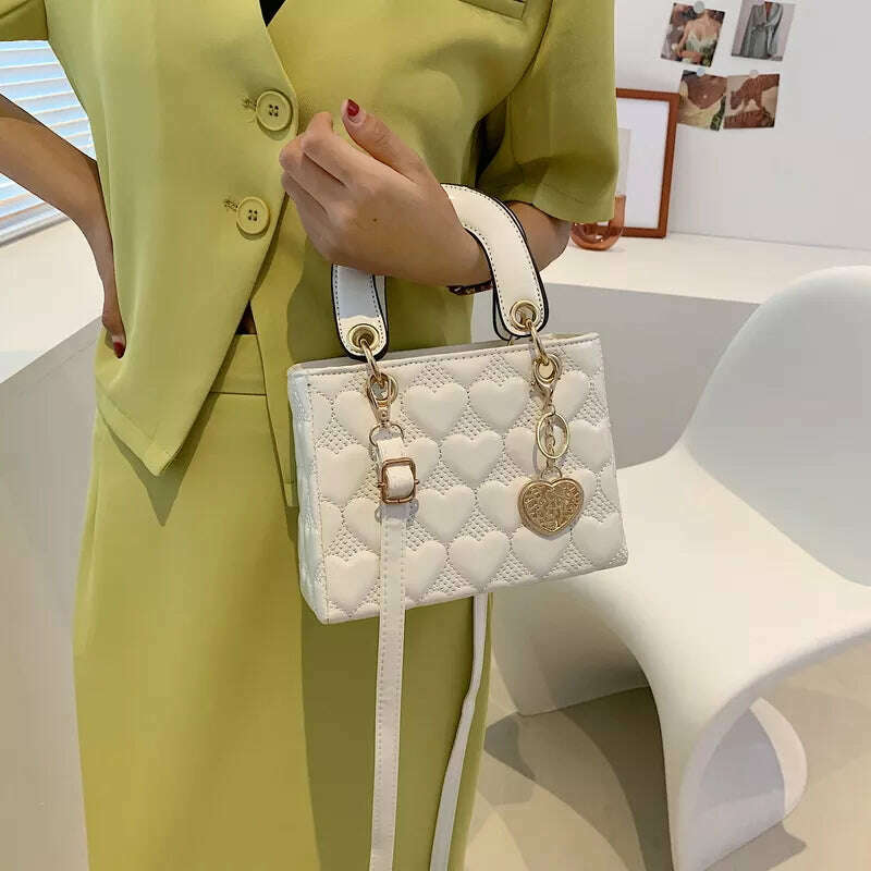 KIMLUD, Handbag 2021 Women Brand Luxury Totes High Quality Fashion Classic Quilted Square Handle Bag Women Crossbody Shoulder Bags, KIMLUD Womens Clothes