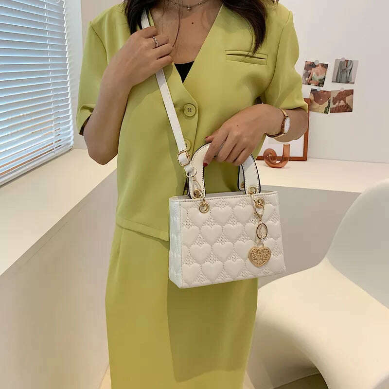 KIMLUD, Handbag 2021 Women Brand Luxury Totes High Quality Fashion Classic Quilted Square Handle Bag Women Crossbody Shoulder Bags, KIMLUD Womens Clothes