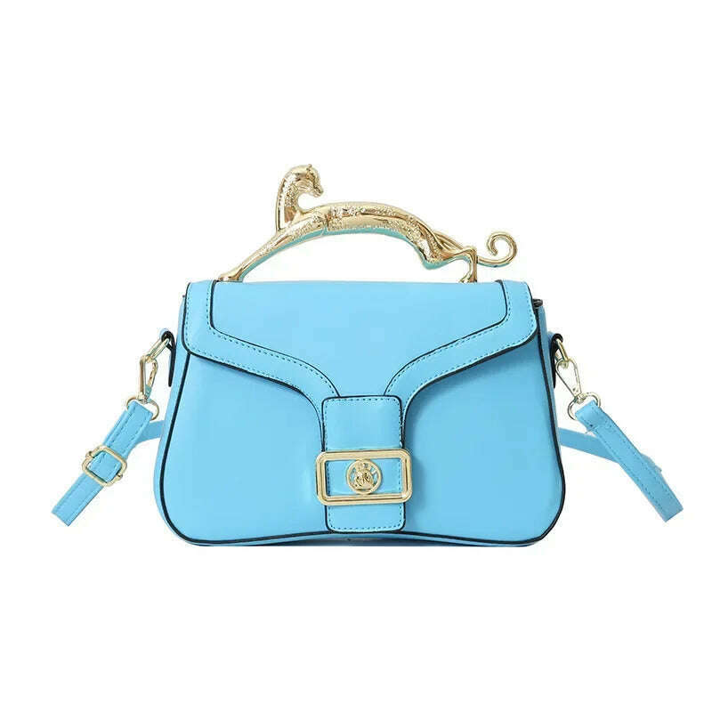 KIMLUD, Handbags For Women Fashion Designers Golden Cat Metal Shoulder Bags Leather Ladies Clutch Bags Shoulder And Cross Body Bags New, KIMLUD Womens Clothes