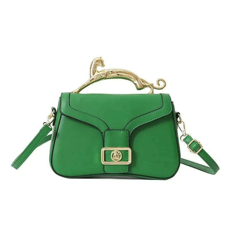 KIMLUD, Handbags For Women Fashion Designers Golden Cat Metal Shoulder Bags Leather Ladies Clutch Bags Shoulder And Cross Body Bags New, KIMLUD Womens Clothes