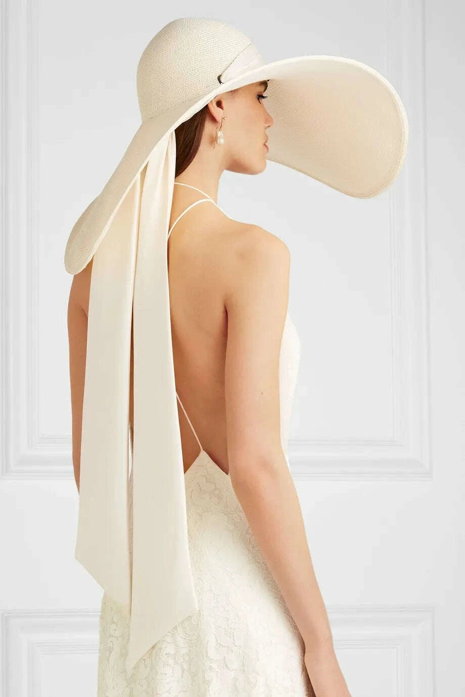 Hat Oversized Wide Brim Raffia Natural Beach Vacation Style | KIMLUD