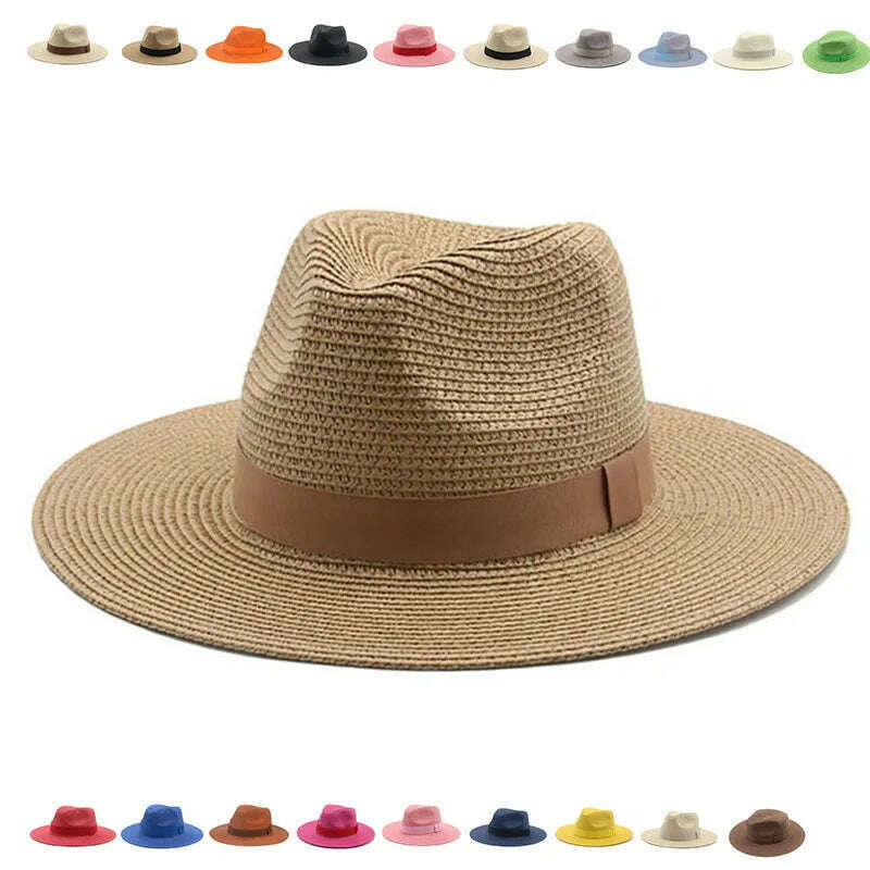 KIMLUD, Hats for Women Bucket Sun Hats Ribbon Band Men Hat Straw Summer Panama Formal Outdoor Party Picnic Bucket Hat Sombreros De Mujer, KIMLUD Womens Clothes