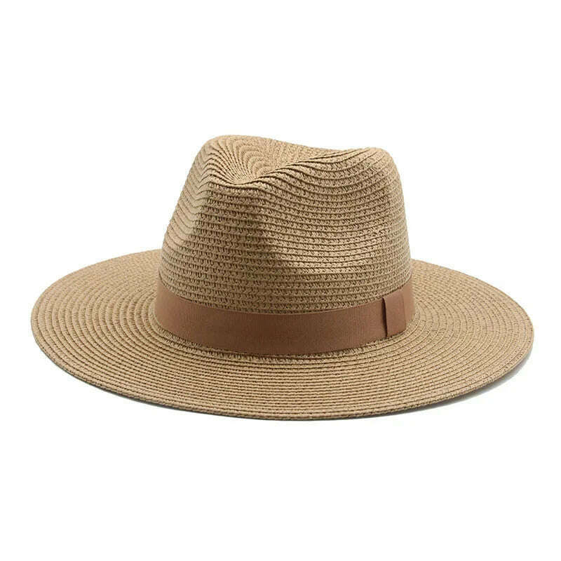 KIMLUD, Hats for Women Bucket Sun Hats Ribbon Band Men Hat Straw Summer Panama Formal Outdoor Party Picnic Bucket Hat Sombreros De Mujer, khaki1 / 56-58cm(adults), KIMLUD Womens Clothes