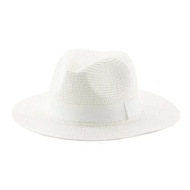 KIMLUD, Hats for Women Bucket Sun Hats Ribbon Band Men Hat Straw Summer Panama Formal Outdoor Party Picnic Bucket Hat Sombreros De Mujer, white1 / 56-58cm(adults), KIMLUD Womens Clothes