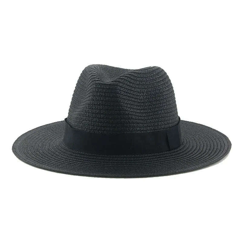 Hats for Women Bucket Sun Hats Ribbon Band Men Hat Straw Summer Panama Formal Outdoor Party Picnic Bucket Hat Sombreros De Mujer - KIMLUD