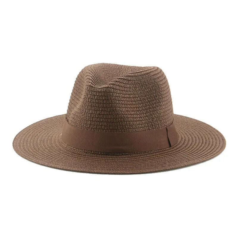 KIMLUD, Hats for Women Bucket Sun Hats Ribbon Band Men Hat Straw Summer Panama Formal Outdoor Party Picnic Bucket Hat Sombreros De Mujer, coffee / 56-58cm(adults), KIMLUD Womens Clothes