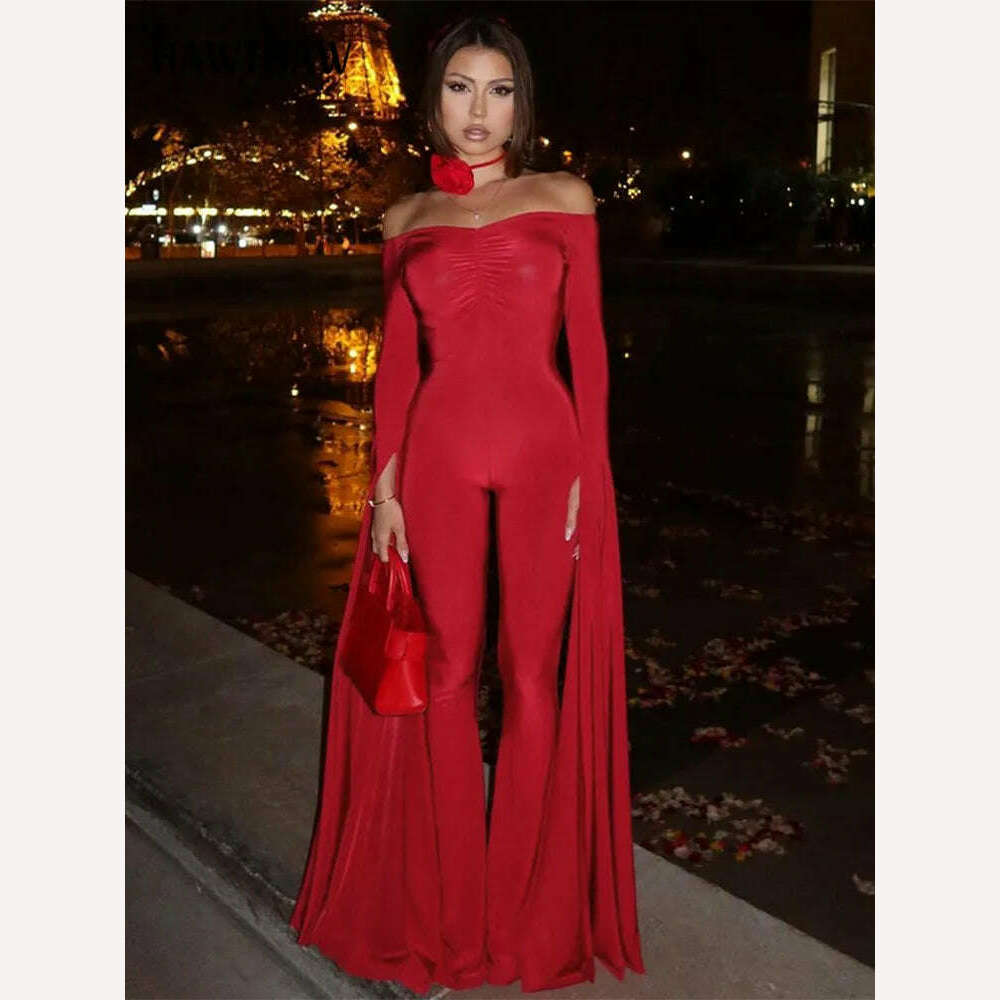 KIMLUD, Hawthaw Women 2024 Spring Autumn Long Sleeve Streetwear Bodycon Jumpsuit Overall One Piece Outfit Wholesale Items For Business, KIMLUD Womens Clothes