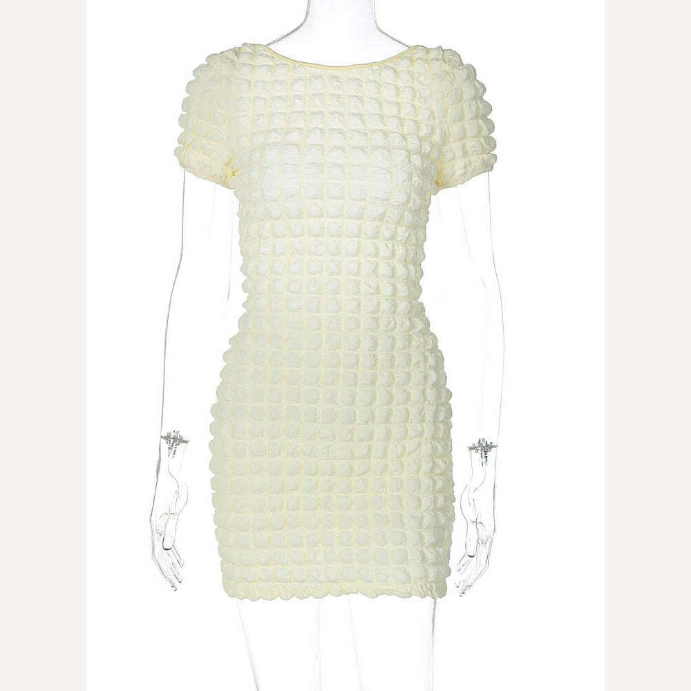 KIMLUD, Hawthaw Women Short Sleeve Party Club Streetwear Bodycon Short Mini Dress 2023 Summer Clothes Wholesale Items For Business, KIMLUD Womens Clothes