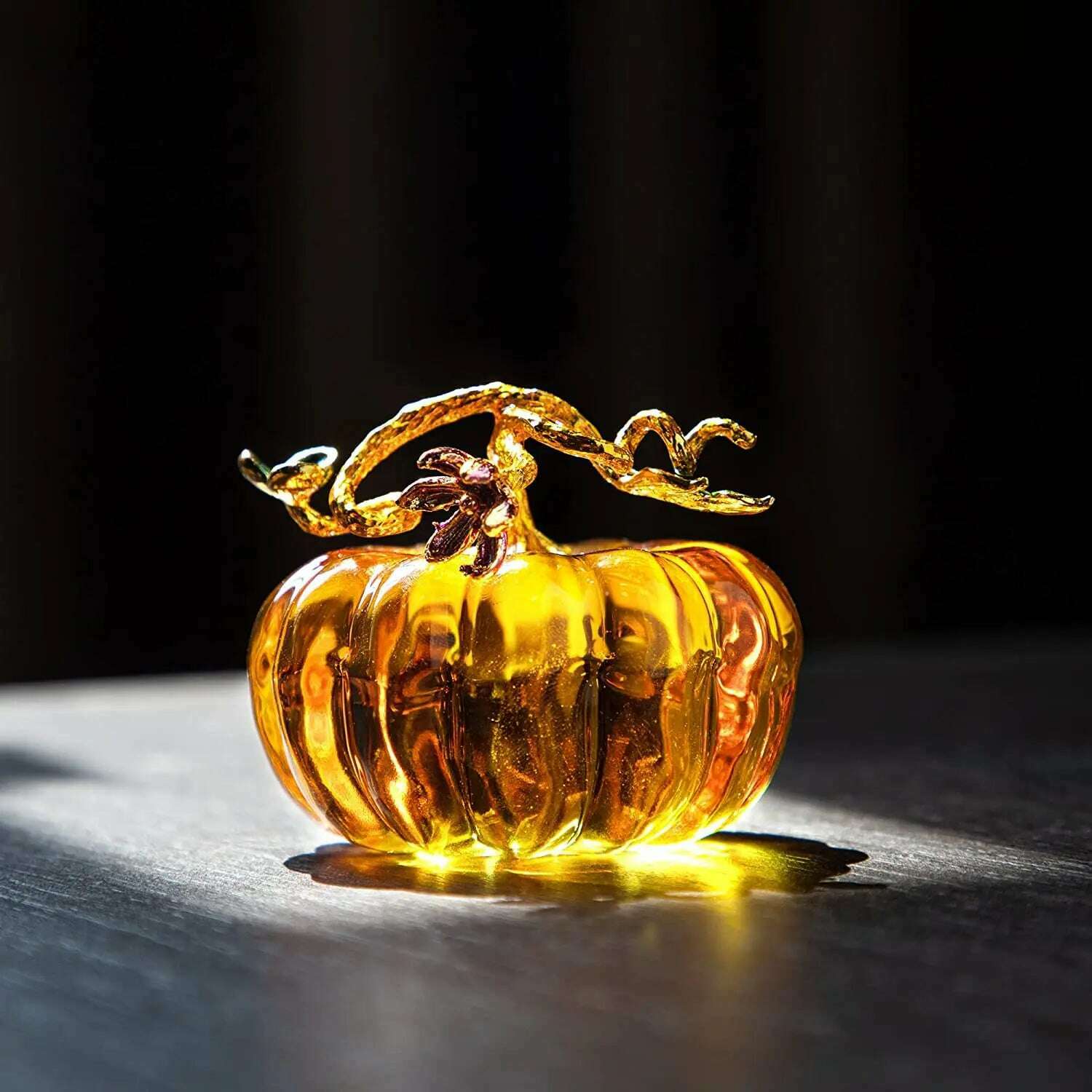 KIMLUD, H&D Hand Blown Glass Pumpkin Figurine Ornament Glass Collectible Figurine, KIMLUD Womens Clothes