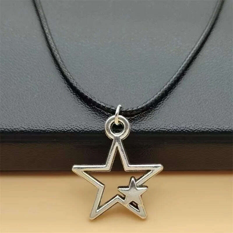 Heart Crystal Pendant Korean Red Heart Necklace Bright red Crystal Heart Charm Necklace Black Leather Rope 18 Inch Long Jewelry - KIMLUD