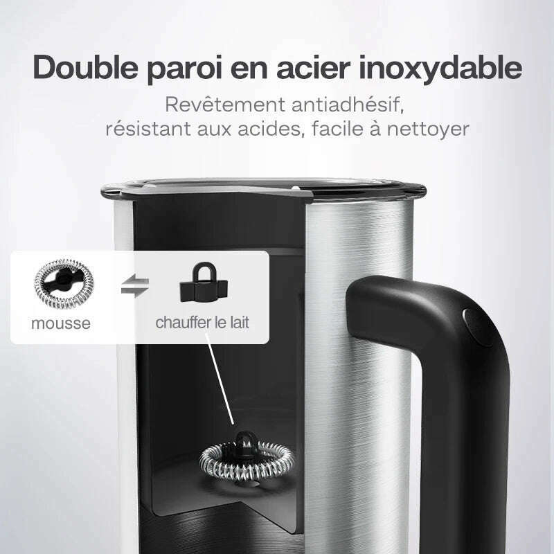 HiBREW 4 in 1 Milk Frother Frothing Foamer Fully automatic Milk Warmer Cold/Hot Latte Cappuccino Chocolate Protein powder M3 - KIMLUD