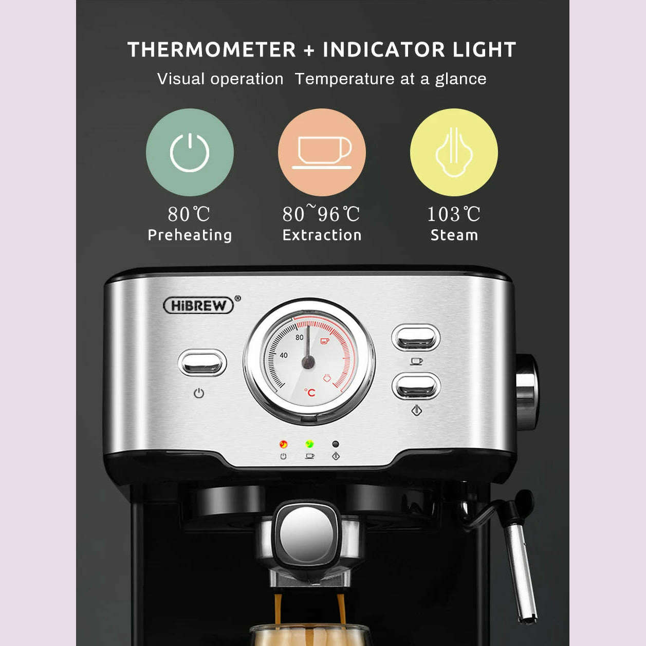 KIMLUD, HiBREW Coffee Machine Cafetera 20 Bar Espresso Inox Semi Automatic Expresso Cappuccino Hot Water Steam Temperature Display H5, KIMLUD Womens Clothes