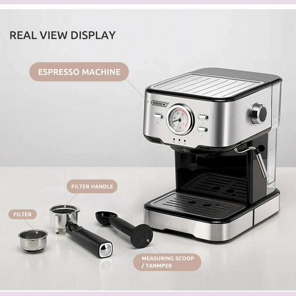 KIMLUD, HiBREW Coffee Machine Cafetera 20 Bar Espresso Inox Semi Automatic Expresso Cappuccino Hot Water Steam Temperature Display H5, KIMLUD Womens Clothes