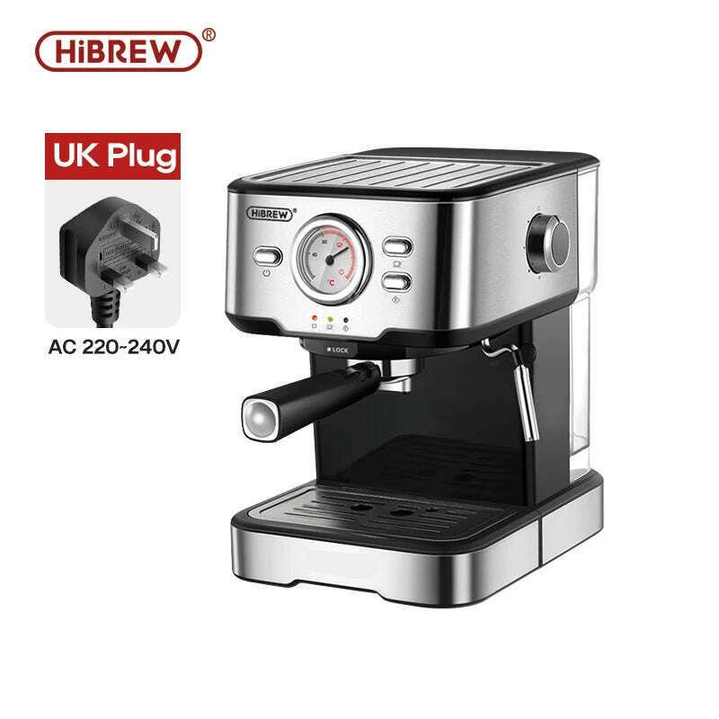 KIMLUD, HiBREW Coffee Machine Cafetera 20 Bar Espresso Inox Semi Automatic Expresso Cappuccino Hot Water Steam Temperature Display H5, H5 UK, KIMLUD APPAREL - Womens Clothes