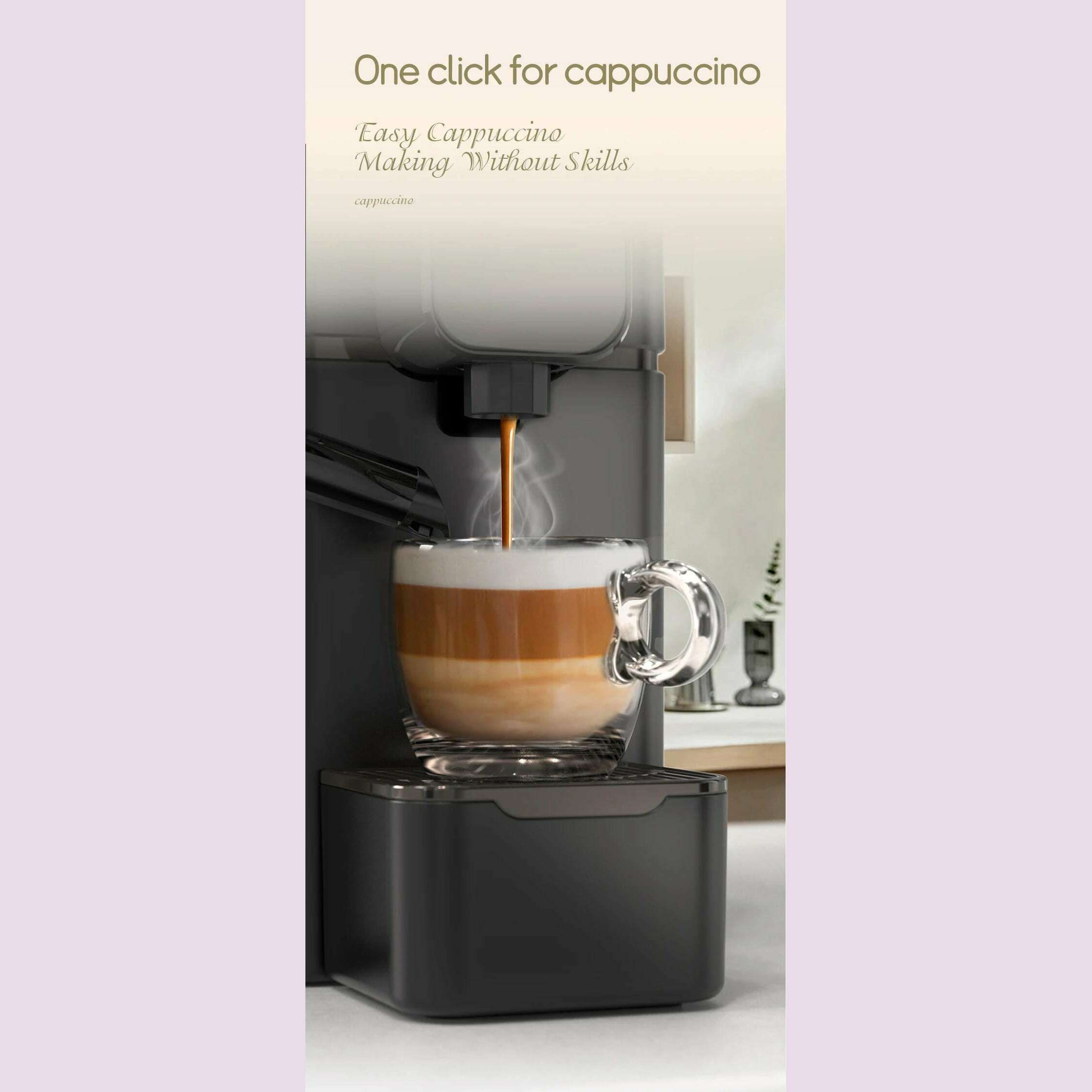 KIMLUD, HiBREW Nes Capsule Coffee Machine Automatic Frothed Milk Cappuccino and Latte Espresso Coffee Maker H15, KIMLUD Womens Clothes