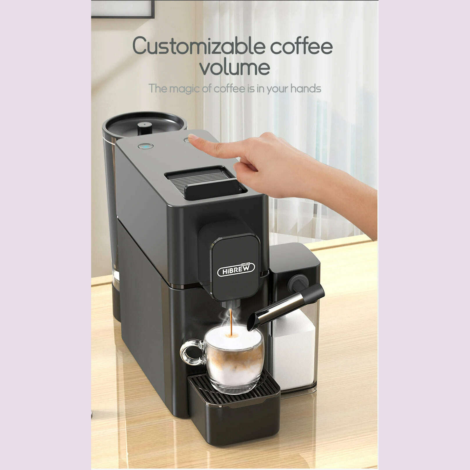 KIMLUD, HiBREW Nes Capsule Coffee Machine Automatic Frothed Milk Cappuccino and Latte Espresso Coffee Maker H15, KIMLUD Womens Clothes