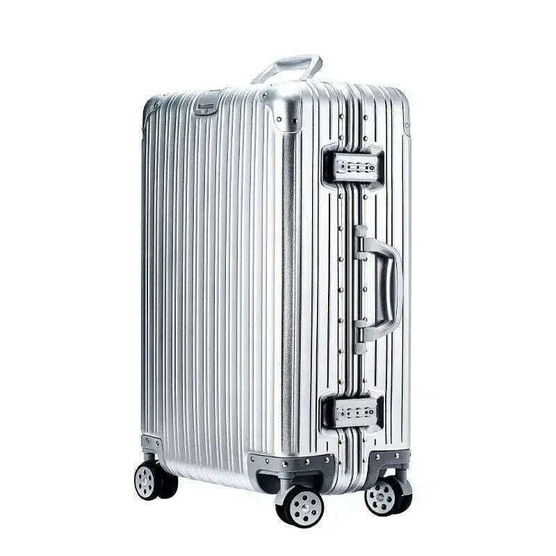 KIMLUD, High Quality 100% Aluminum-magnesium alloy material 20/24/26/29 size travel Luggage Spinner brand Travel Suitcase, KIMLUD Womens Clothes