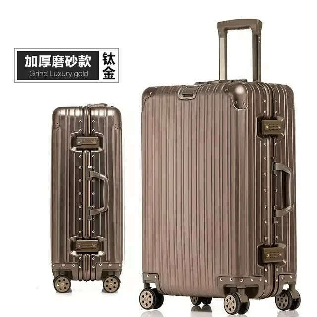 KIMLUD, High Quality 100% Aluminum-magnesium alloy material 20/24/26/29 size travel Luggage Spinner brand Travel Suitcase, NO4 / 24Inches 600mm, KIMLUD APPAREL - Womens Clothes