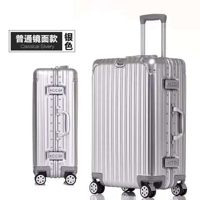 KIMLUD, High Quality 100% Aluminum-magnesium alloy material 20/24/26/29 size travel Luggage Spinner brand Travel Suitcase, NO2 / 24Inches 600mm, KIMLUD APPAREL - Womens Clothes