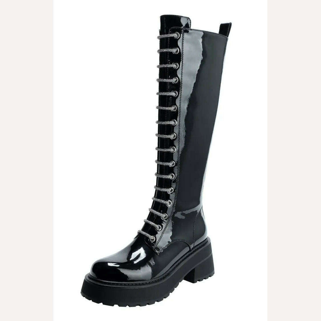 High quality autumn and winter women's shoes Over-the-Knee botas de dama Fashion trend Round toe Locomotive style platform boots - KIMLUD