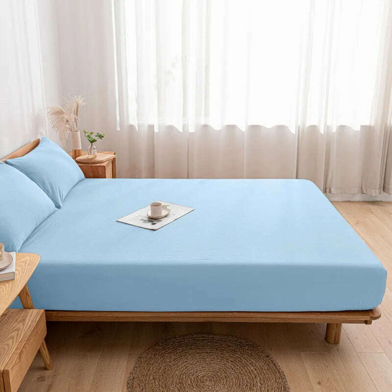 KIMLUD, High Quality Fitted Sheet Single Double King Queen Size Mattress Cover With Elastic Band Bed Sheet 90/120/150/180 Fit Sheet, KIMLUD Womens Clothes