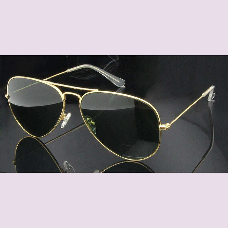 High Quality Glass Sunglasses Lens Vintage Sunglasses Men Women Gold Reflective Sunglasses UV400 Sun Glasses 55MM 58MM 2 Size - KIMLUD