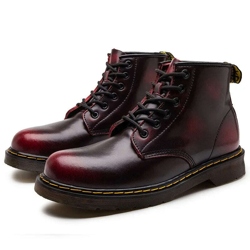 KIMLUD, High Quality Platform Boots Women Shoes Autumn Winter Lace-up Zipper Black  Ankle Boots Punk Shoes Thick Bottom Motorcycle Boots, red 3 / 35, KIMLUD APPAREL - Womens Clothes