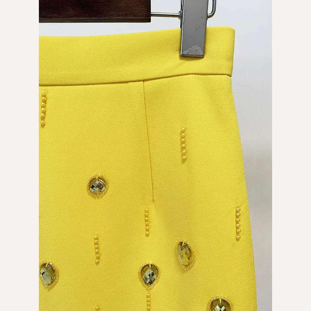 KIMLUD, HIGH STREET Newest 2024 S/S Designer Runway Suit Set Women's Stand Collar Zip Back Cropped Tops Mini Skirt Set 2pcs, KIMLUD Women's Clothes