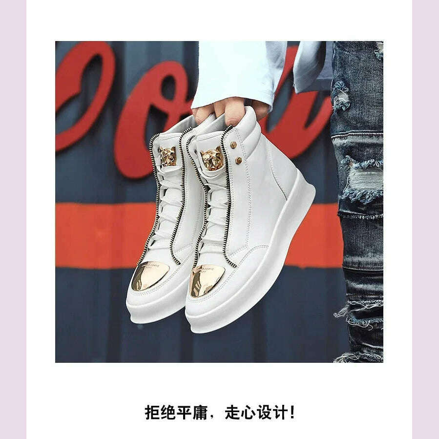 KIMLUD, High Top Casual Shoes Men Sneakers 2024 Fashion Skateboard Shoes Leopard Platform Shoe Sport Training Shoes Men's Ankle Boots, KIMLUD Womens Clothes