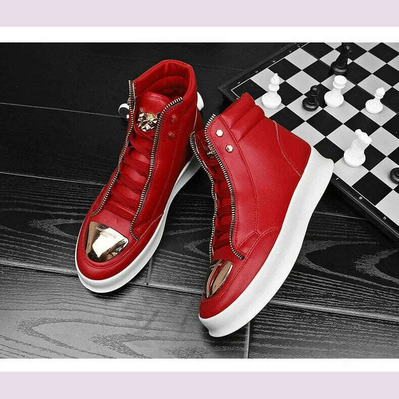 KIMLUD, High Top Casual Shoes Men Sneakers 2024 Fashion Skateboard Shoes Leopard Platform Shoe Sport Training Shoes Men's Ankle Boots, KIMLUD Womens Clothes