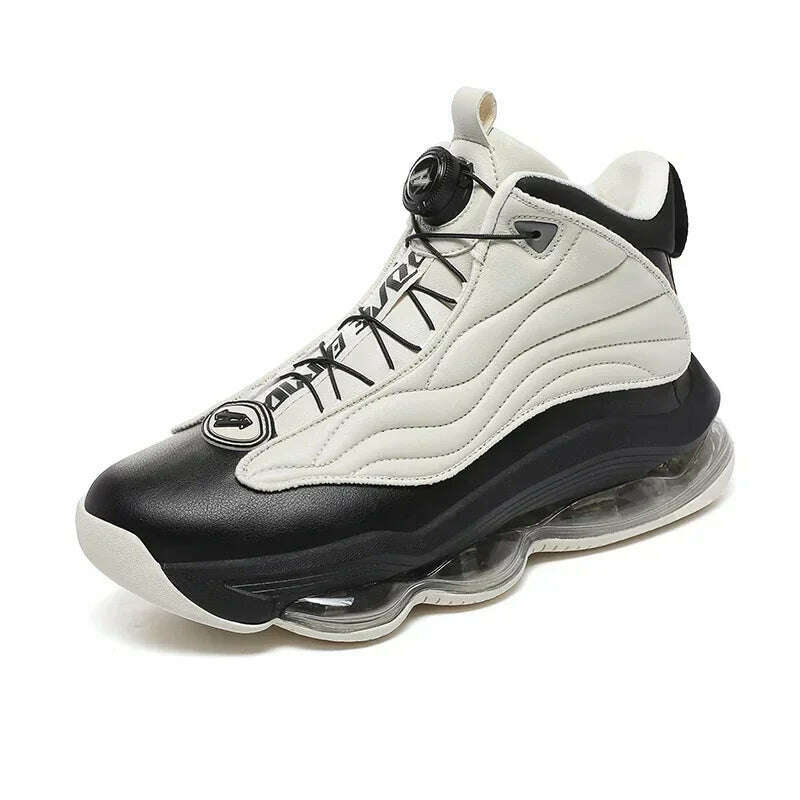 KIMLUD, High-top Men's Basketball Shoes High Quality Sneakers Fashion High Street Sports Shoes  Air Cushioning Basketball Training Shoes, white black / 38, KIMLUD APPAREL - Womens Clothes