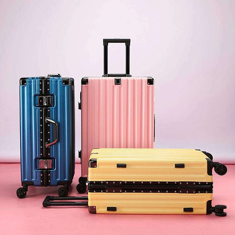 KIMLUD, High-value student rolling luggage men women fashion new trolley suitcase carry on large-capacity silent travel boarding case, KIMLUD Womens Clothes