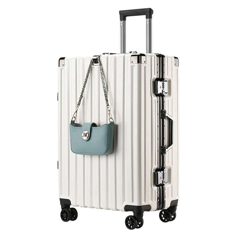 KIMLUD, High-value student rolling luggage men women fashion new trolley suitcase carry on large-capacity silent travel boarding case, KIMLUD Womens Clothes