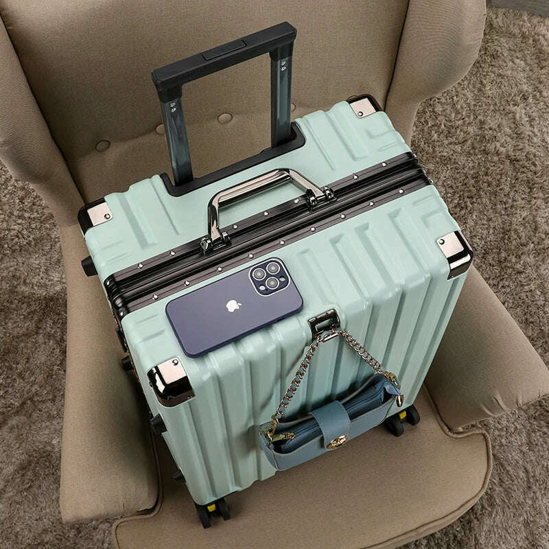 KIMLUD, High-value student rolling luggage men women fashion new trolley suitcase carry on large-capacity silent travel boarding case, Cyan / 30Inches 750mm, KIMLUD APPAREL - Womens Clothes