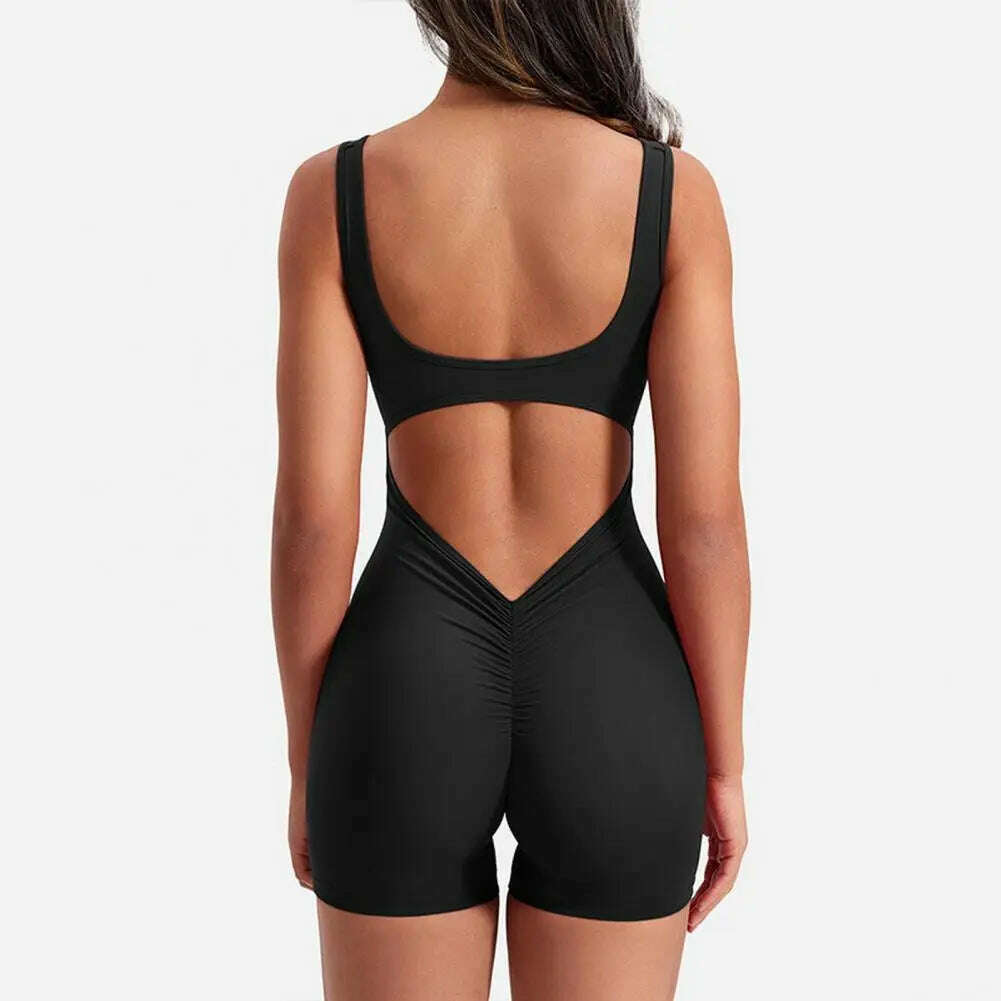 KIMLUD, High Waist Rompers Women's Yoga Rompers Breathable U Neck Sleeveless Gym Wear with Tummy Control Butt Lifting Features Women, KIMLUD Women's Clothes