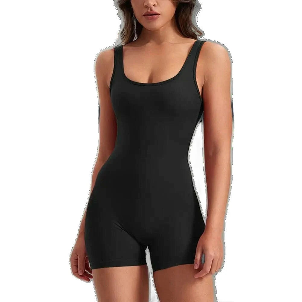 KIMLUD, High Waist Rompers Women's Yoga Rompers Breathable U Neck Sleeveless Gym Wear with Tummy Control Butt Lifting Features Women, KIMLUD Womens Clothes