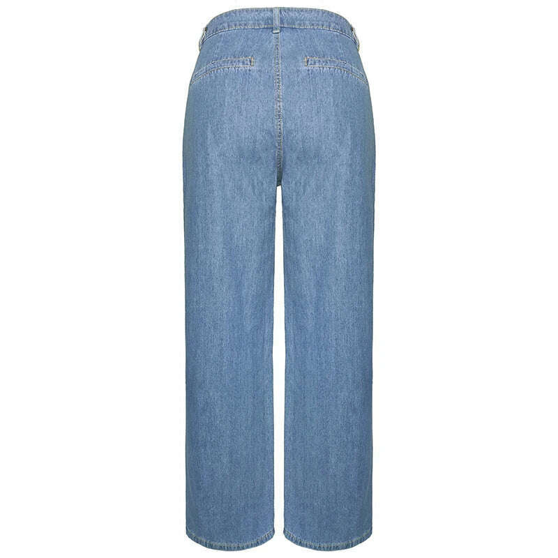 High Waist Women Jeans 2022 Autumn New Fashion Retro Flared Pants Loose Casual Wide Leg Pants Women&#39;s Street Pants, KIMLUD Women's Clothes