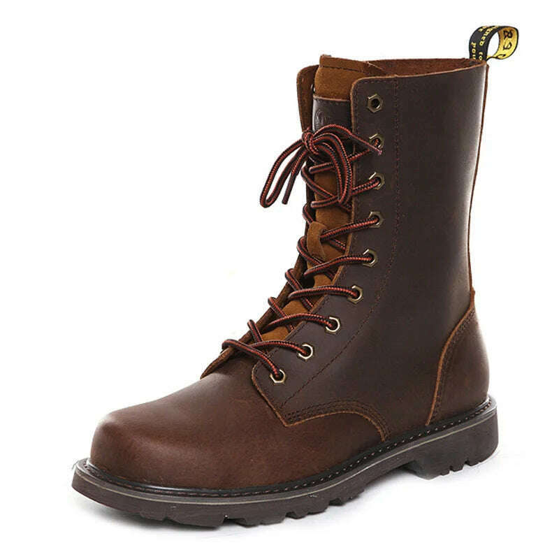 Hiking shoes Men Hunting Boots Tactical shoes Desert Combat Ankle Waterproof sneakers Leather Snow walking high-top Women&#39;s shoe - KIMLUD