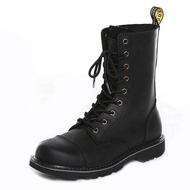 KIMLUD, Hiking shoes Men Hunting Boots Tactical shoes Desert Combat Ankle Waterproof sneakers Leather Snow walking high-top Women&#39;s shoe, black h-3 men / 35, KIMLUD Women's Clothes