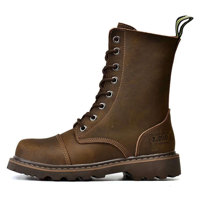 Hiking shoes Men Hunting Boots Tactical shoes Desert Combat Ankle Waterproof sneakers Leather Snow walking high-top Women&#39;s shoe - KIMLUD