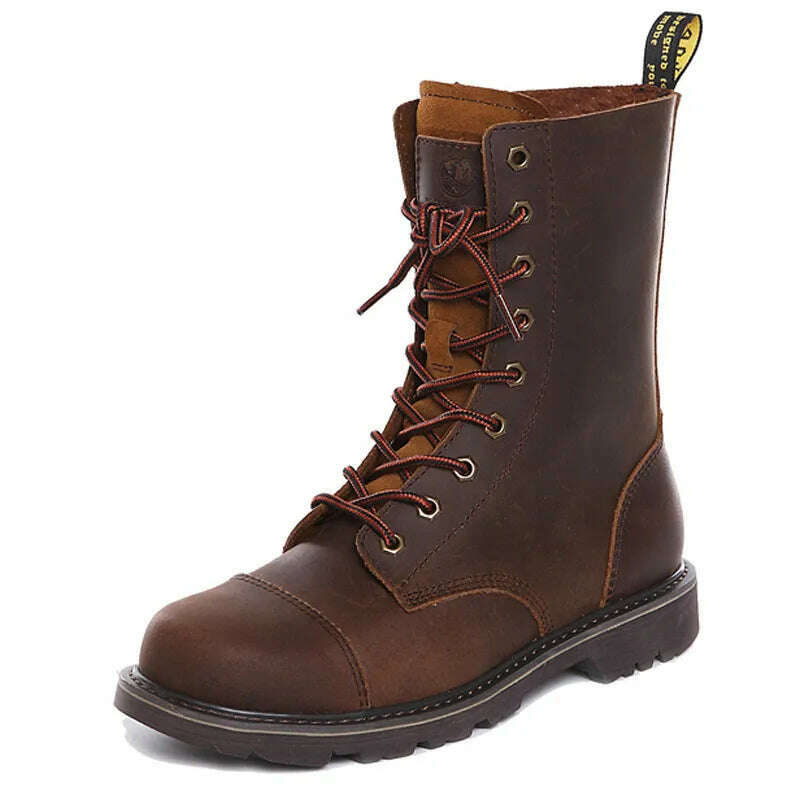 Hiking shoes Men Hunting Boots Tactical shoes Desert Combat Ankle Waterproof sneakers Leather Snow walking high-top Women&#39;s shoe - KIMLUD