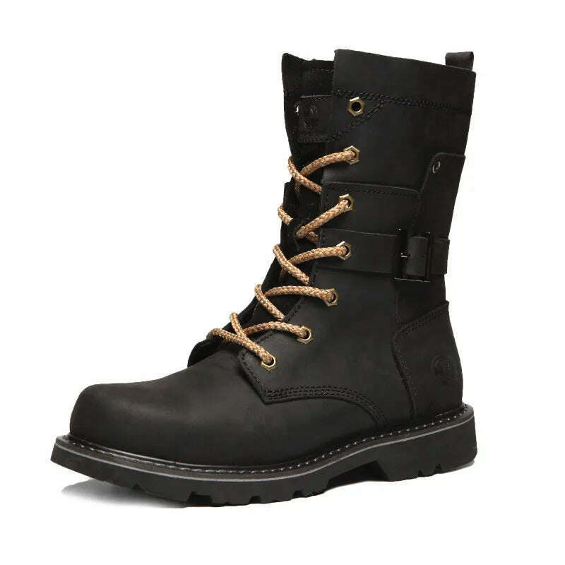 Hiking shoes Men Hunting Boots Tactical shoes Desert Combat Ankle Waterproof sneakers Leather Snow walking high-top Women&#39;s shoe - KIMLUD
