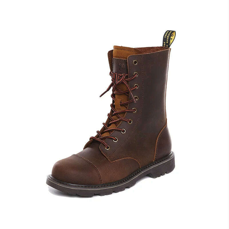 Hiking shoes Men Hunting Boots Tactical shoes Desert Combat Ankle Waterproof sneakers Leather Snow walking high-top Women&#39;s shoe - KIMLUD