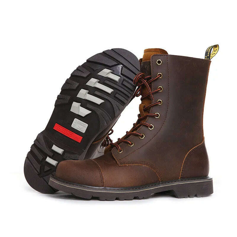 Hiking shoes Men Hunting Boots Tactical shoes Desert Combat Ankle Waterproof sneakers Leather Snow walking high-top Women&#39;s shoe - KIMLUD