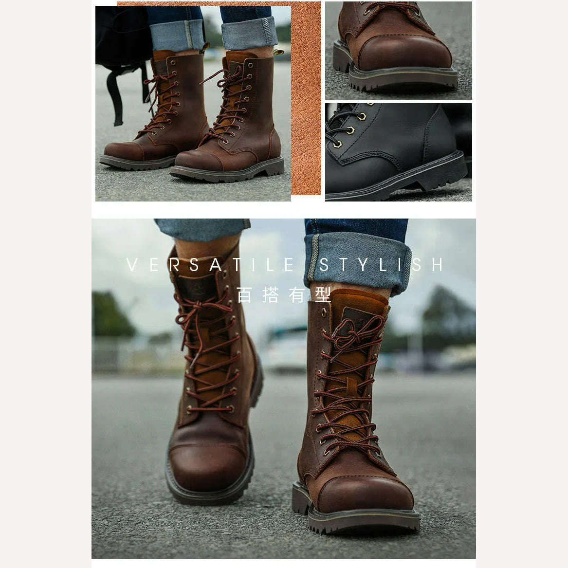 Hiking shoes Men Hunting Boots Tactical shoes Desert Combat Ankle Waterproof sneakers Leather Snow walking high-top Women&#39;s shoe - KIMLUD
