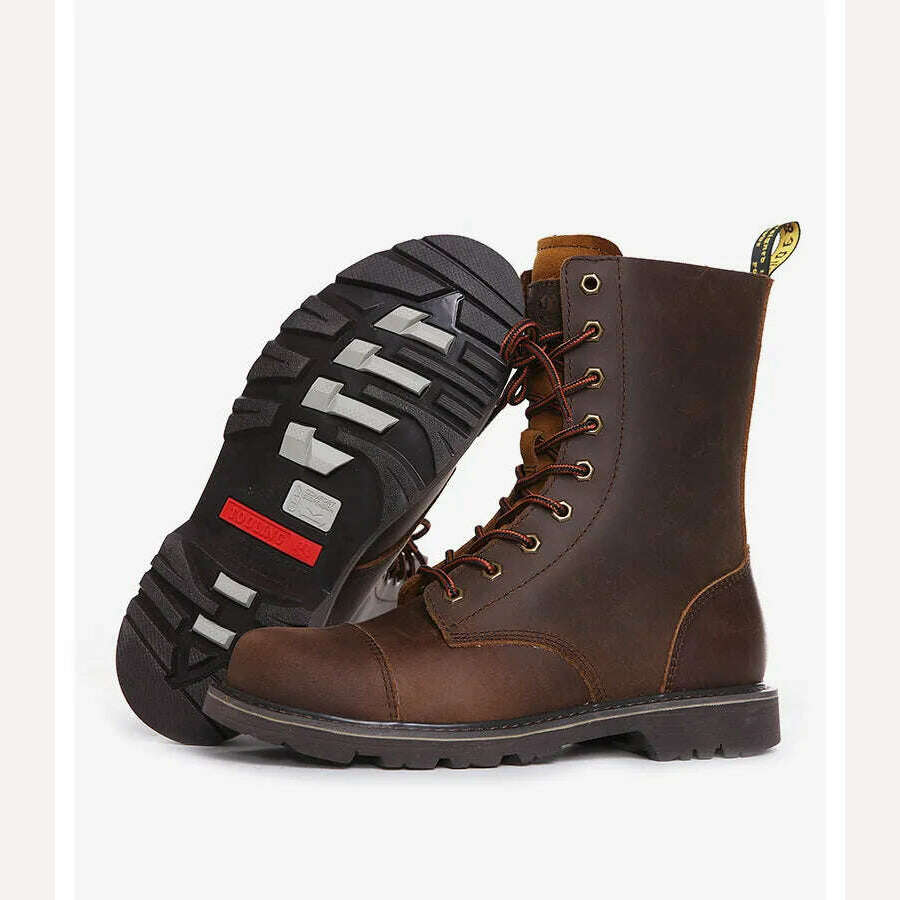 Hiking shoes Men Hunting Boots Tactical shoes Desert Combat Ankle Waterproof sneakers Leather Snow walking high-top Women&#39;s shoe - KIMLUD