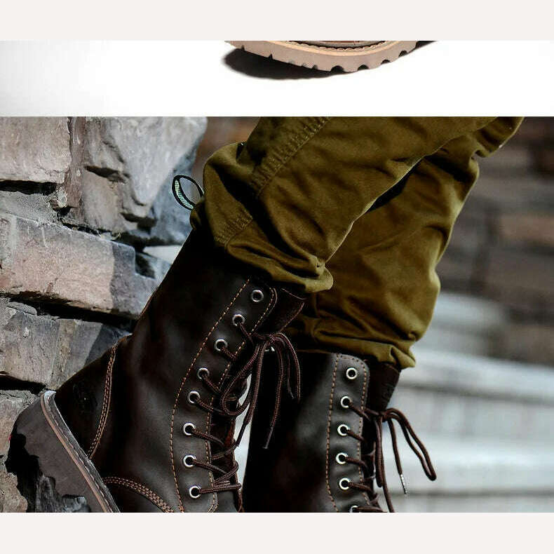 Hiking shoes Men Hunting Boots Tactical shoes Desert Combat Ankle Waterproof sneakers Leather Snow walking high-top Women&#39;s shoe - KIMLUD
