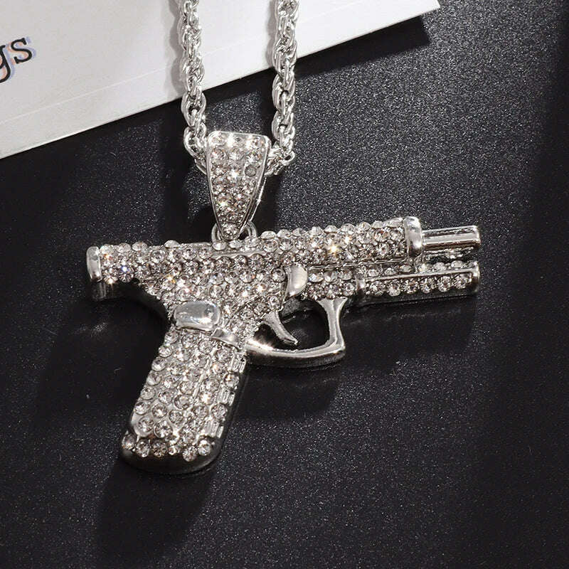 Hip Hop Ice Out Alphabet Savage Pendant Necklace Cool Men Women Hip Hop Rock Rap Jewelry Gifts - KIMLUD